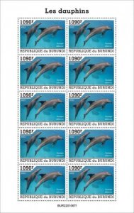 Burundi - 2022 Indo-Pacific Bottlenose Dolphin - 10 Stamp Sheet - BUR2201067f