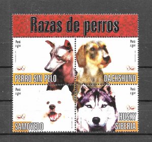 #26025 PERU 1999 FAUNA DOGS YV 1623-6 MNH