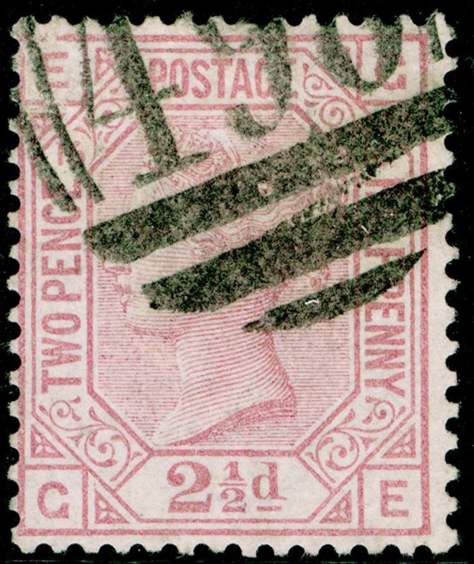 SG141, 2½d rosy mauve PLATE 16, USED. Cat £60. GE 