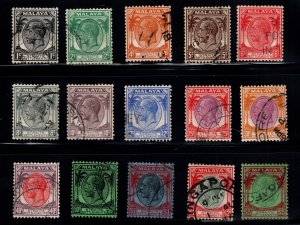 Straits Settlements Scott 217-234 Used stamp set