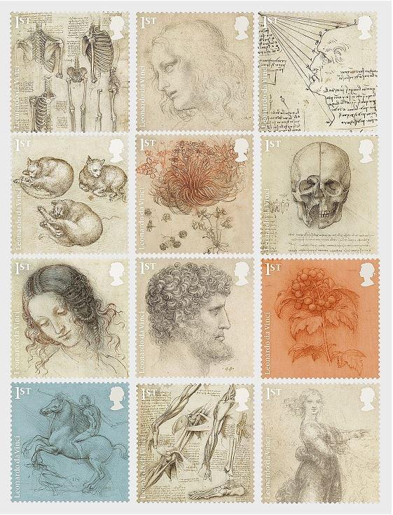 GREAT BRITAIN 2019 LEONARDO DA VINCI  SET 12v. MNH SG 4165-76 MI 4257-68