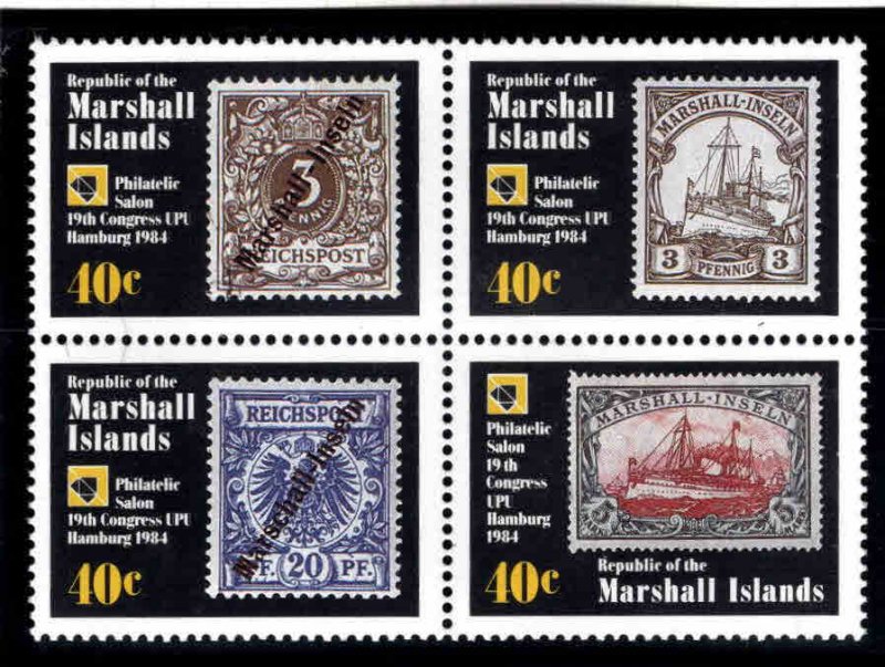 Marshall Islands Scott 50-53a Stamp on Stamp block MNH**