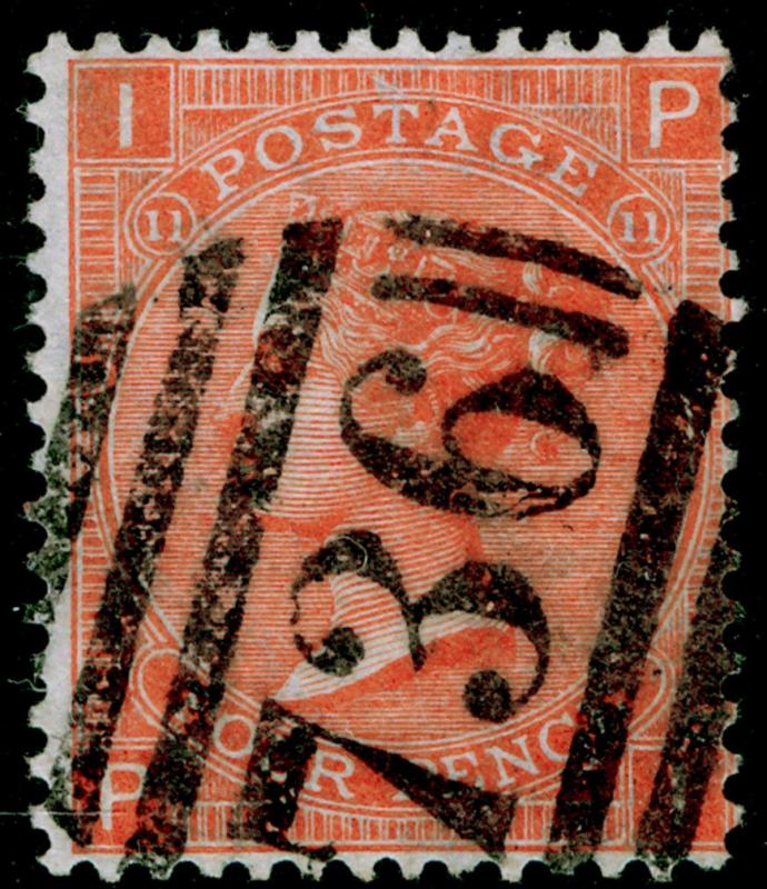 SG94, 4d vermilion plate 11, good used. Cat £90. PI