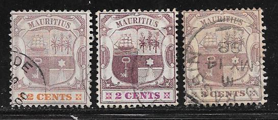 Mauritius #92-94  (U)  CV $1.10