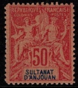 1892 Anjouan Scott #- 16 50 Centimes Navigation and Commerce MNH