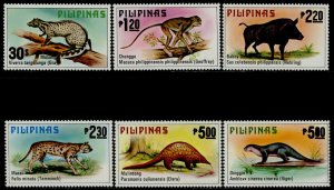 Philippines 1403-8 MNH Animals, Civet Cat, Boar, Dwarf Leopard, Otter