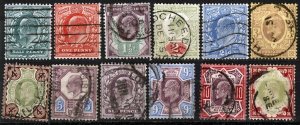 GB Sc 127-138 Multicolor 1/2d-1sh 1902 King Edward VII Used Set