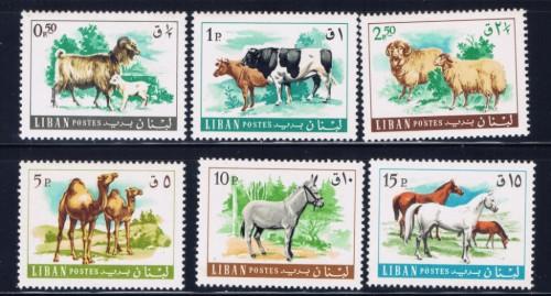 Lebanon 453-58 Hinged 1968 Horses set 