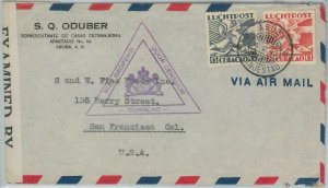 74609 - CURACAO - POSTAL HISTORY -  COVER  to USA with  CENSOR TAPE! 1942