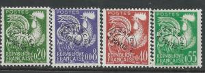 France # 910-13   Gallic Cock precancels    (4)    Mint NH