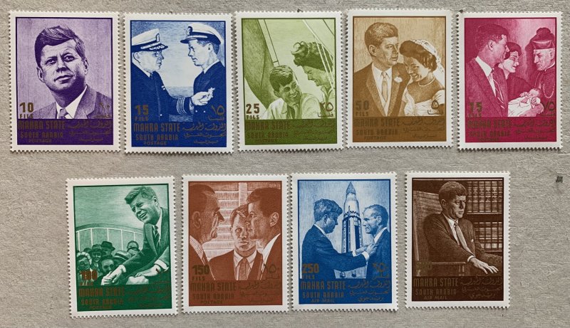 Mahra 1967 JFK Kennedy, MNH. Michel 16-24, CV €8.00.  Presidents, space