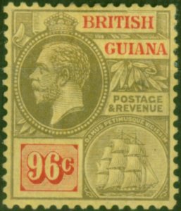 British Guiana 1927 96c Black & Red-Yellow SG282 Fine Used