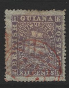British Guiana Sc#62 Used - red cancel