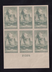 1935 ZION PARK 8c green Sc 763 Farley IMPERF mint plate block NGAI CV $35 (N3