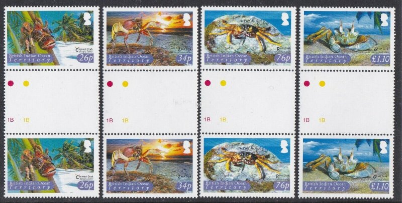 British Indian Ocean Territory 2005 Crabs gutter pairs MNH CV £20.70