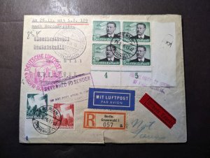 1936 Registered Express Germany LZ 129 Hindenburg Zeppelin Cover Berlin