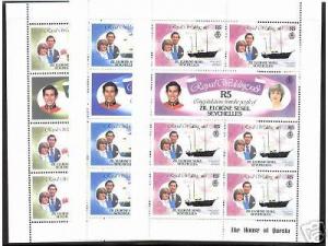 Seychelles Zil Elwannye Sesel 24a, 26a, 28a MNH Charles & Diana Wedding, Ship