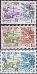 France Council of Europe 1981 MNH Stamps Scott 1O27-1O28+1O33 Palace of Europe