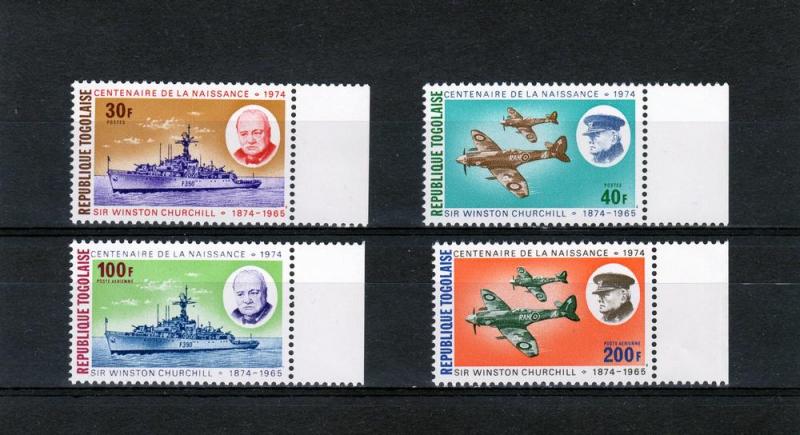 Togo 1974 Churchill Ships/Aircrafts Set(4)Sc#892/3+C240/241 