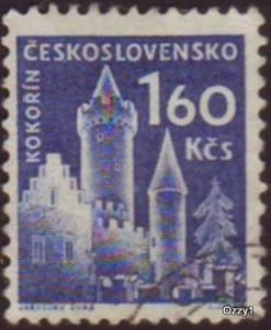 Czechoslovakia 1960 Sc#977, SG#1149 1.60K Blue Castle Kokorin USED.