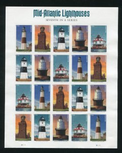 5621a - 5625a Mid Atlantic Lighthouses Imperf Sheet of 20 Forever Stamps MNH