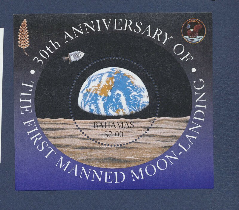 BAHAMAS - Scott 946 - FVF MNH S/S -  Moon Landing, Space - 1999