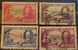 1935 Southern Rhodesia Scott #- 33-36 King George V Silver Jubilee Set/4 Used