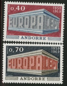 Andorre (French) Andorra Scott 188-189 MH* CEPT Europa 1969