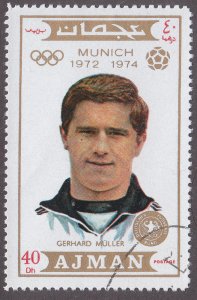 Ajman Mi1241 Used - Gerhard Muller Olympic Soccer Player 1971