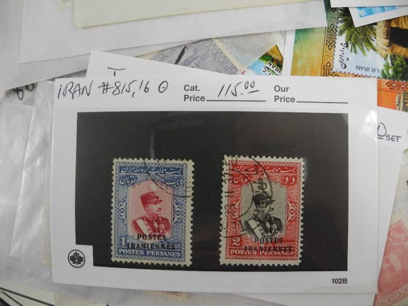 PERSIA, Fantastic assortment of Stamps in glassines, mounted on cut pages