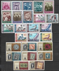 COLLECTION LOT 21645 AJMAN 25 MH STAMPS 1964  2 COMPLETE SETS CV+$19