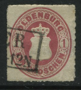 Oldenburg 1867 1 groschen red rouletted 10 used