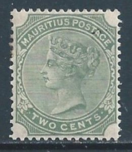 Mauritius #70 MH 2c Queen Victoria - Wmk. 2 - Green