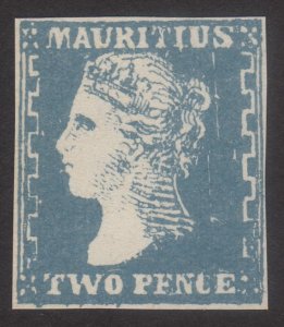 1859, Mauritius 2p, MNG, Sc 17, FORGERY / REPRINT