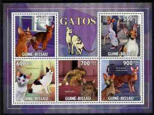 Guinea - Bissau 2010 Domestic Cats perf sheetlet containi...