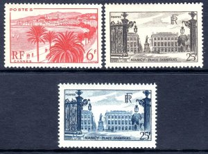 France 1946-48 Cannes & Nancy Complete Mint MNH Set SC 573-575 CV $17.25