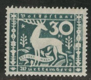 Germany State Wurttemberg Scott o56 MH* 1920 30pf Stag stamp