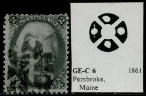 #73 USED WITH PEMBROKE, MAINE FANCY CANCEL BQ1993