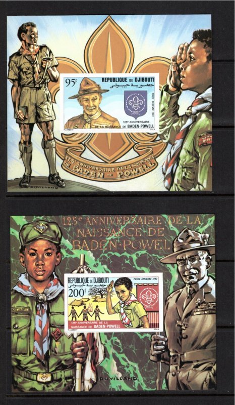 Djibouti 1982 MNH Sc C163a-164a Souvenir Sheets (set of 2) IMPERFORATE