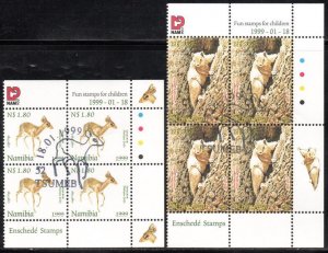 Namibia - 1999 Stamps for Children Control Block Set Cancelled SG 820-821