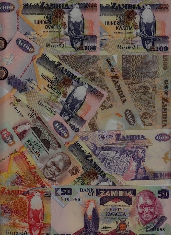 Zambia 11 banknotes/ vf to unc