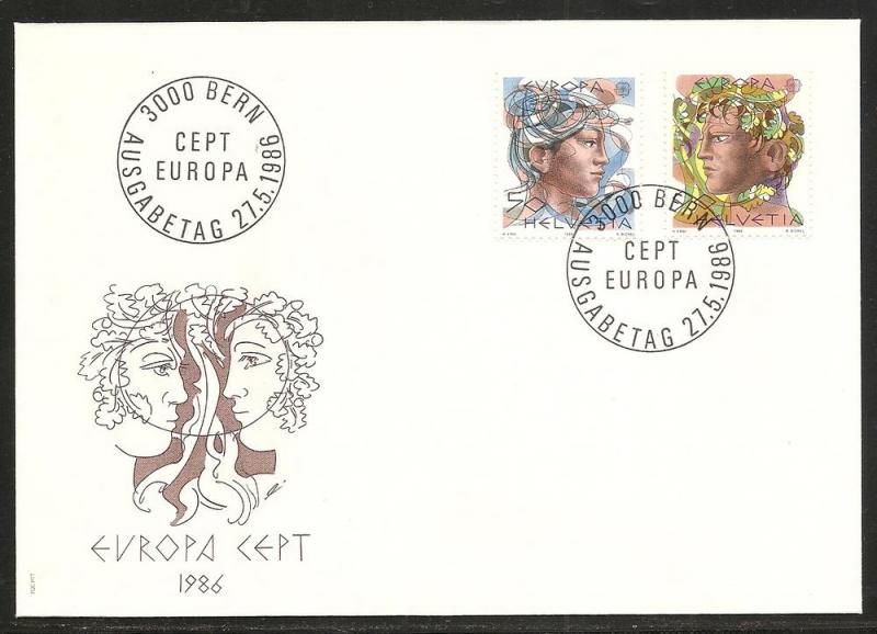 Switzerland 777-8 1986 Europa UA FDC