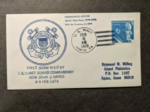 USCGC POINT HARRIS WPB-82376 Naval Cover 1979 GUAM Cachet Navy NMCB 74