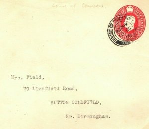 GB HOUSE OF COMMONS Embossed Stationery ES70var Sutton Coldfield 1954 E98j