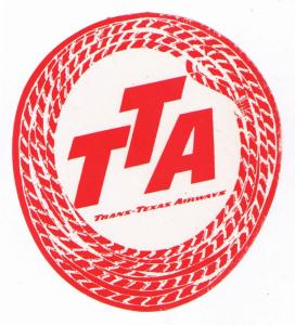 TTA TRANS-TEXAS AIRWAYS VINTGE 1950'S AIRLINE LUGGAGE LABEL, CINDERELLA