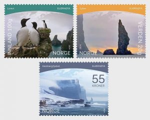 Norway Norvege 2024 Polar Motifs Bear Island Birds Arctic set of 3 stamps MNH