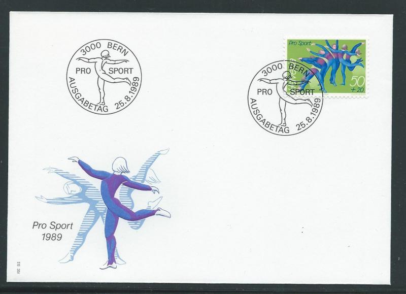 Switzerland B554 1989 Sports UA FDC