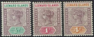 LEEWARD ISLANDS 1890 QV KEY TYPE 1/2D 1D AND 4D