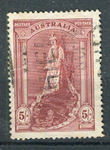 AUSTRALIA; 1953 early QEII issue fine used Shade of 5s. value