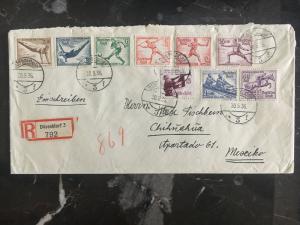 1936 Dusseldorf Germany Olympic Cover # B82-B89 to Mexico Judaica Mose Fischbein